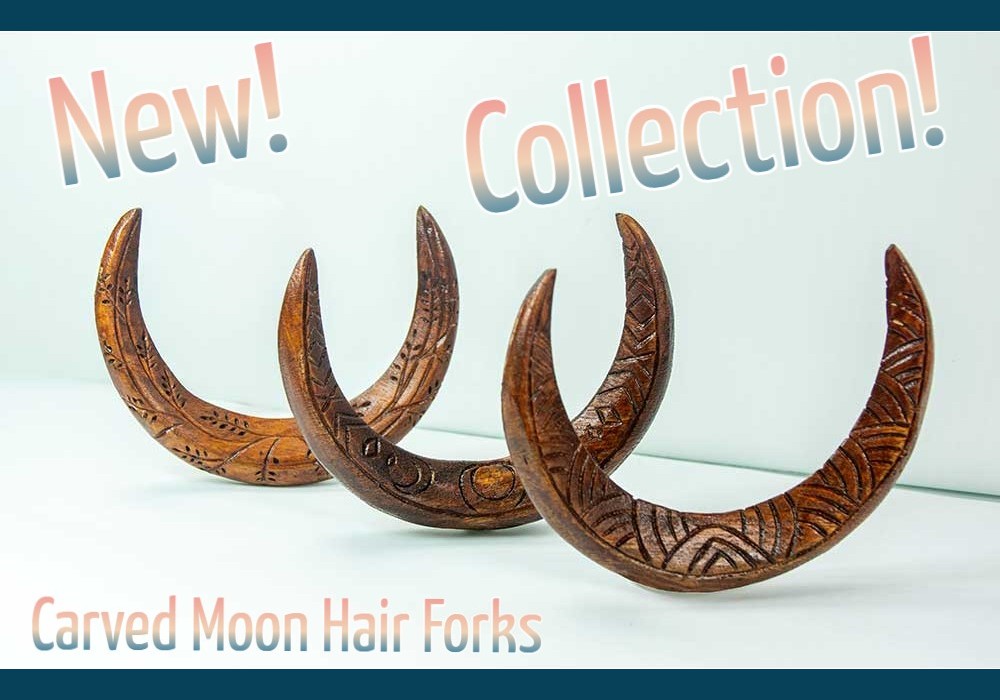 Hand Carved Hair Forks